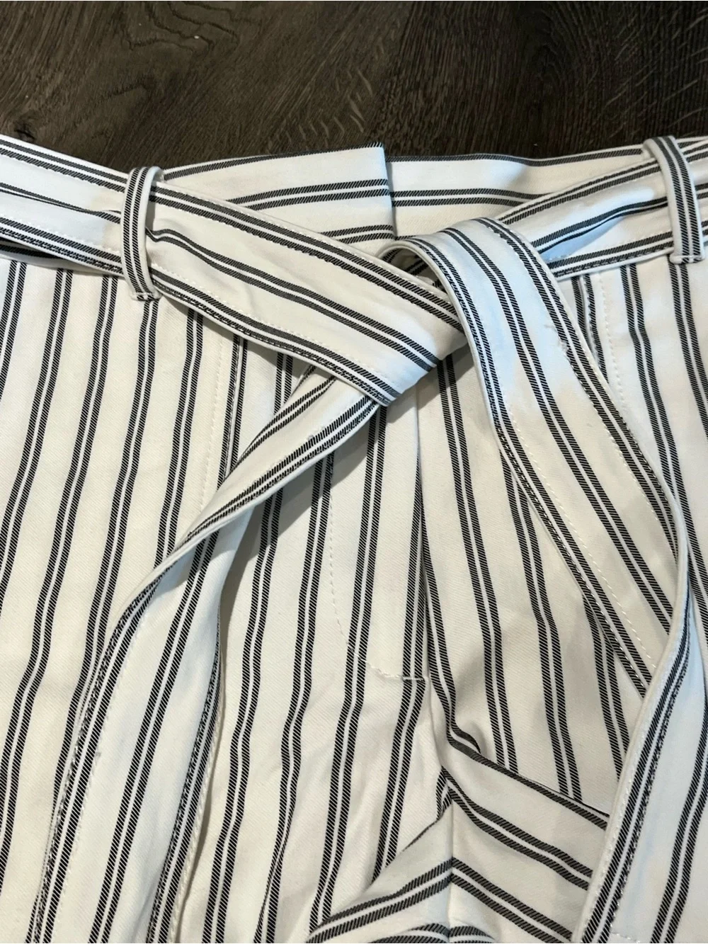 Ann Taylor Striped Tie Waist Shorts | Size 6 | Nautical Summer Style - Picture 2 of 5